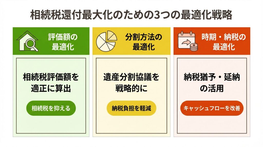 手残り最大化の3つのポイント:評価額の最適化・分割方法の最適化・売却戦略の最適化